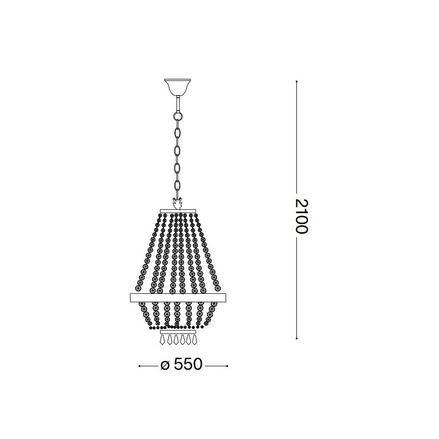 Ideal Lux - LED Crystal chandelier on a chain CAESAR 12xG9/3W/230V d. 55 cm shiny chrome