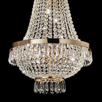 Ideal Lux - LED Crystal chandelier on a chain CAESAR 12xG9/3W/230V d. 55 cm gold