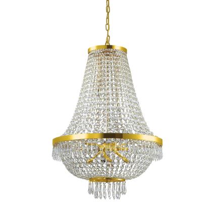 Ideal Lux - LED Crystal chandelier on a chain CAESAR 12xG9/3W/230V d. 55 cm gold