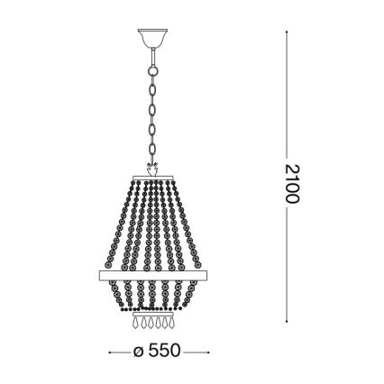 Ideal Lux - LED Crystal chandelier on a chain CAESAR 12xG9/3W/230V d. 55 cm gold