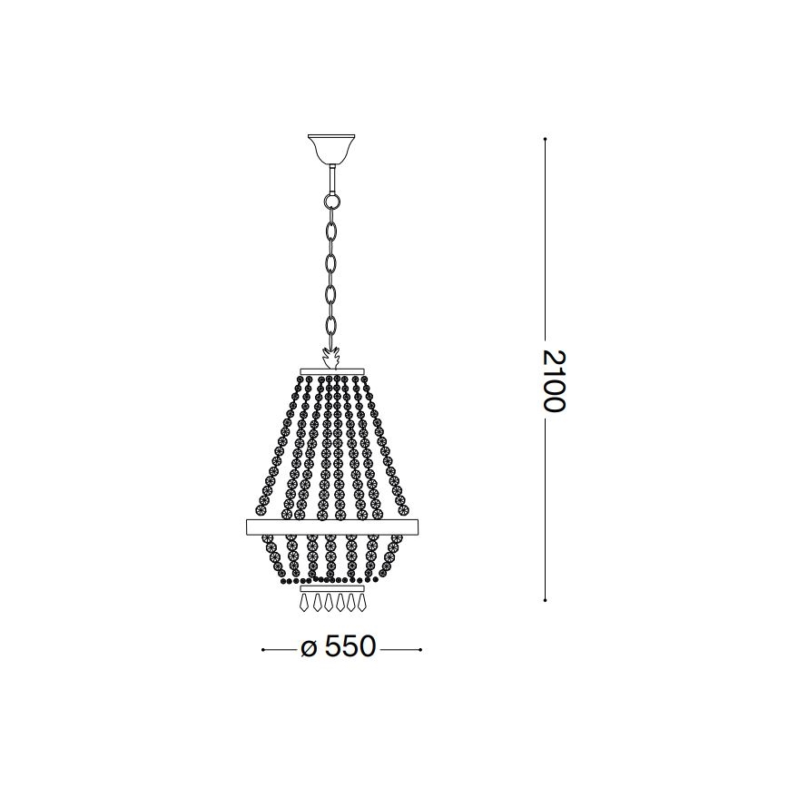 Ideal Lux - LED Crystal chandelier on a chain CAESAR 12xG9/3W/230V d. 55 cm gold
