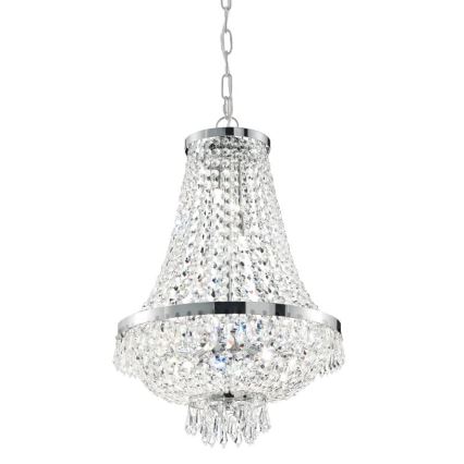 Ideal Lux - LED Crystal chandelier on a chain CAESAR 6xG9/3W/230V d. 38 cm shiny chrome