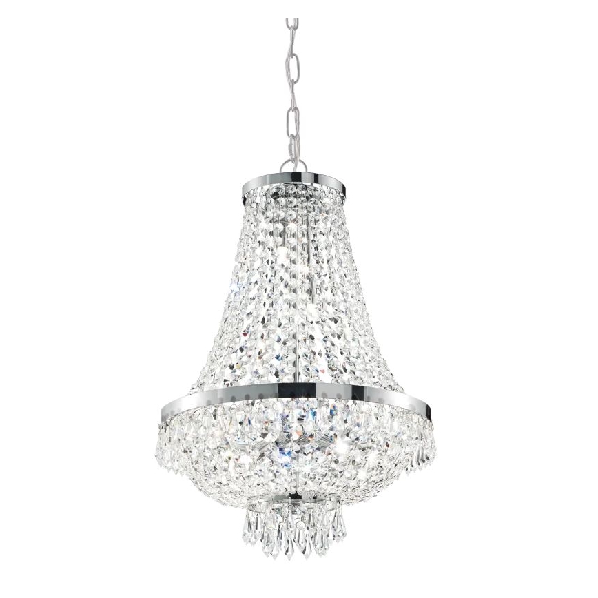 Ideal Lux - LED Crystal chandelier on a chain CAESAR 6xG9/3W/230V d. 38 cm shiny chrome
