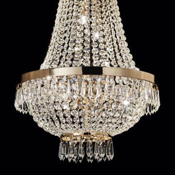 Ideal Lux - LED Crystal chandelier on a chain CAESAR 6xG9/3W/230V d. 38 cm gold