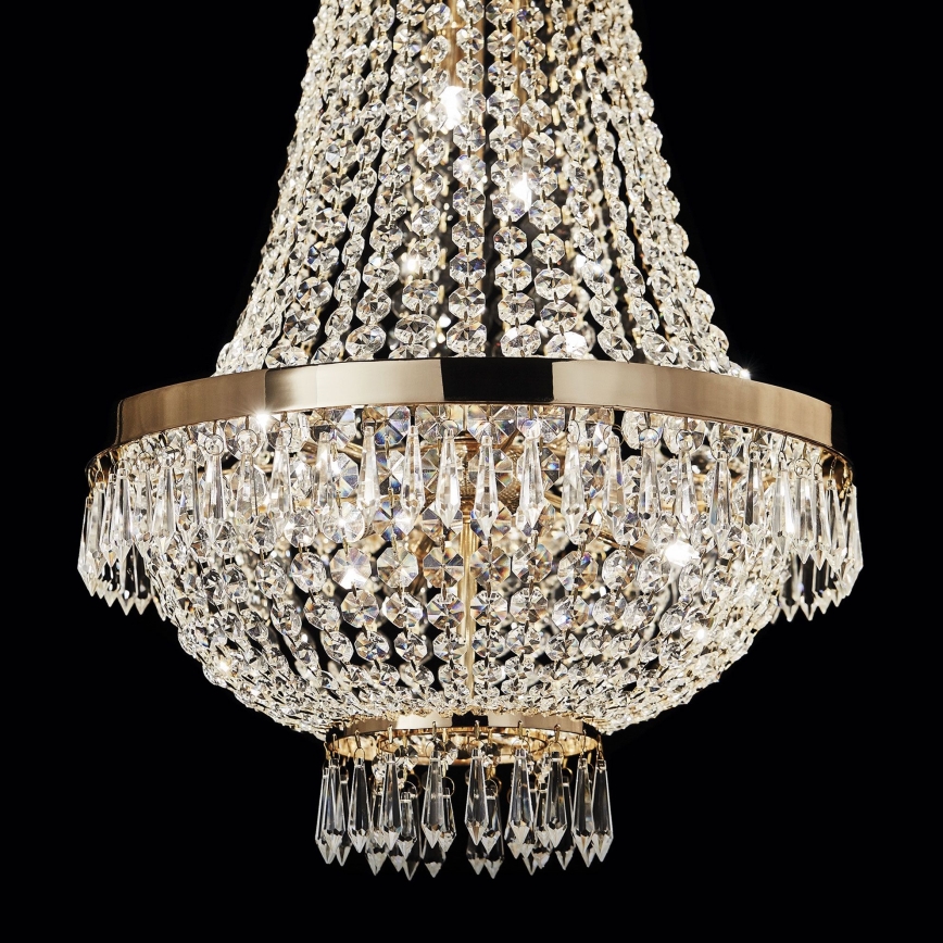 Ideal Lux - LED Crystal chandelier on a chain CAESAR 6xG9/3W/230V d. 38 cm gold