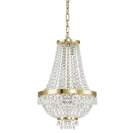 Ideal Lux - LED Crystal chandelier on a chain CAESAR 6xG9/3W/230V d. 38 cm gold