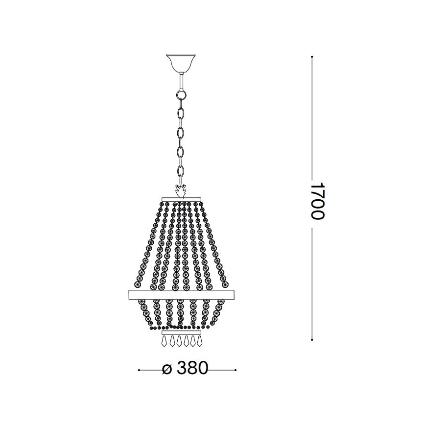 Ideal Lux - LED Crystal chandelier on a chain CAESAR 6xG9/3W/230V d. 38 cm gold