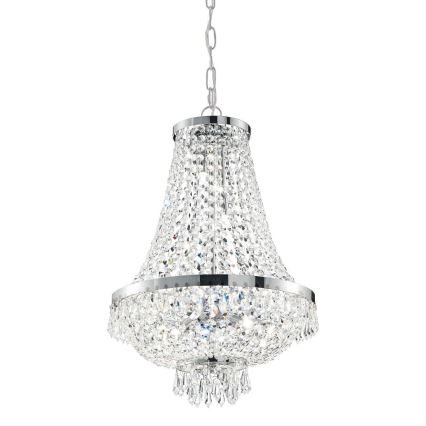 Ideal Lux - LED Crystal chandelier on a chain CAESAR 9xG9/3W/230V d. 45 cm shiny chrome