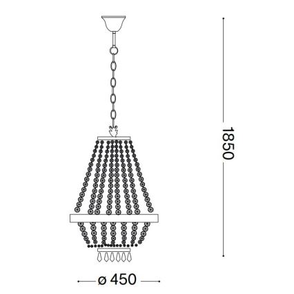 Ideal Lux - LED Crystal chandelier on a chain CAESAR 9xG9/3W/230V d. 45 cm shiny chrome