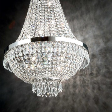 Ideal Lux - LED Crystal chandelier on a chain CAESAR 9xG9/3W/230V d. 45 cm shiny chrome
