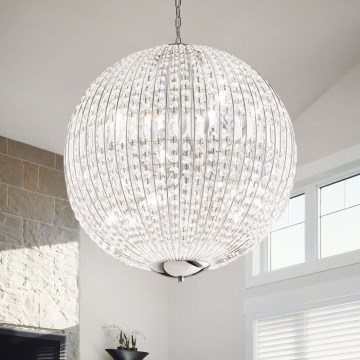 Ideal Lux - LED Crystal chandelier on a chain LUXOR 12xG9/3W/230V d. 60 cm clear