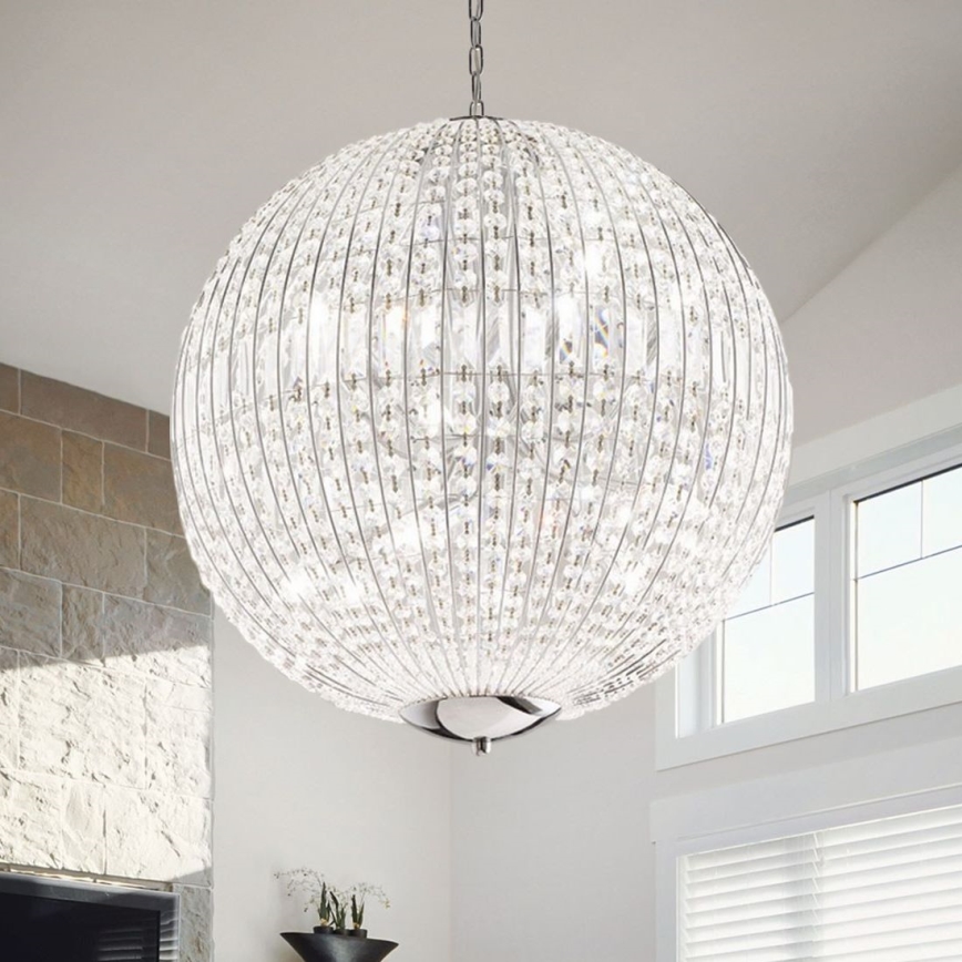 Ideal Lux - LED Crystal chandelier on a chain LUXOR 12xG9/3W/230V d. 60 cm clear