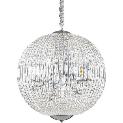 Ideal Lux - LED Crystal chandelier on a chain LUXOR 12xG9/3W/230V d. 60 cm clear