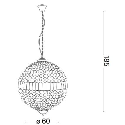 Ideal Lux - LED Crystal chandelier on a chain LUXOR 12xG9/3W/230V d. 60 cm clear