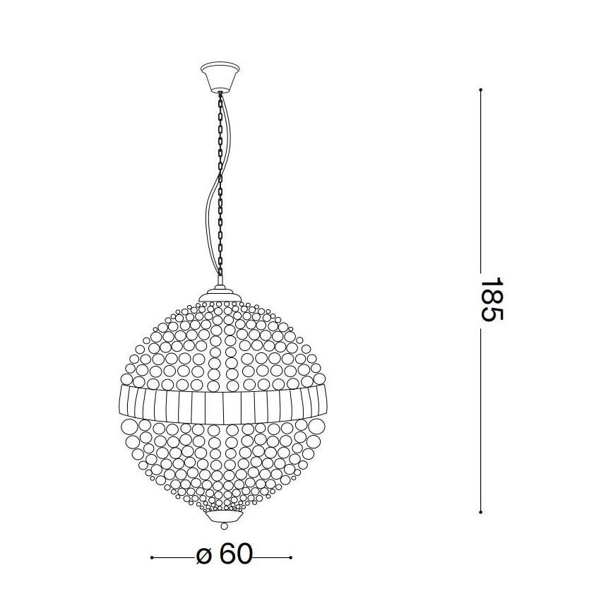 Ideal Lux - LED Crystal chandelier on a chain LUXOR 12xG9/3W/230V d. 60 cm clear