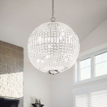 Ideal Lux - LED Crystal chandelier on a chain LUXOR 6xG9/3W/230V d. 40 cm clear