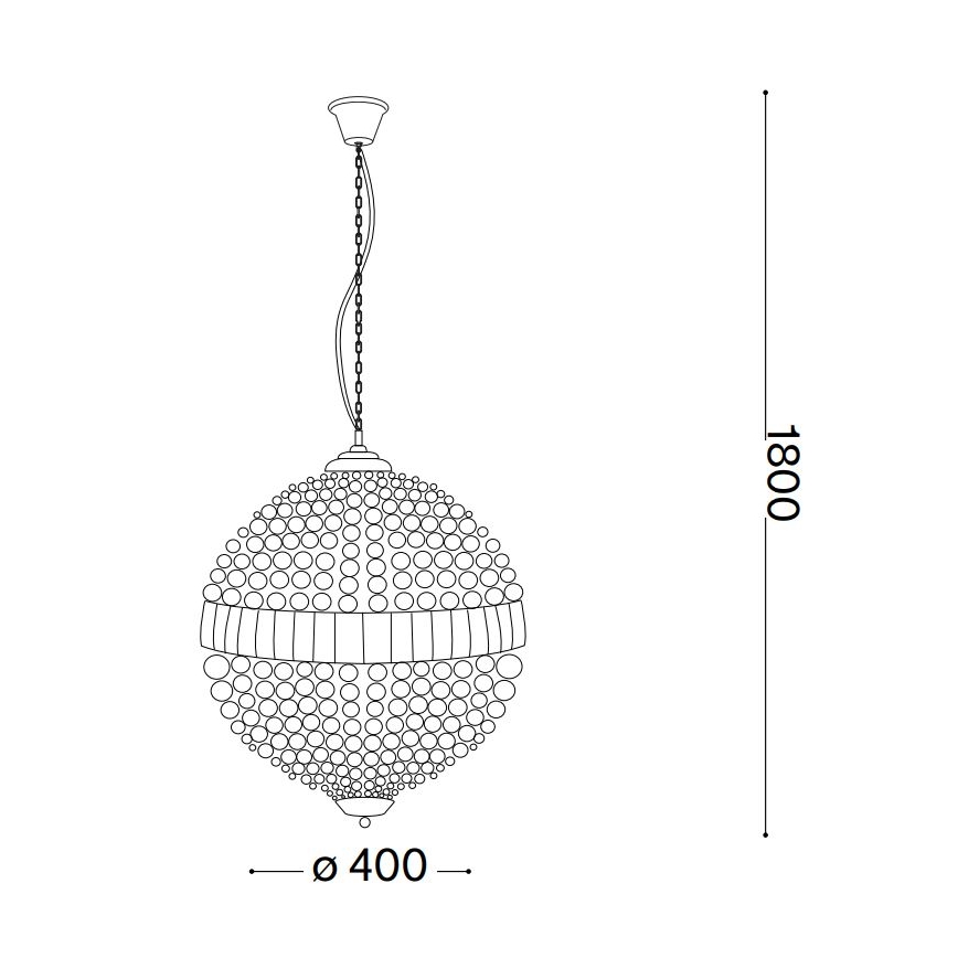 Ideal Lux - LED Crystal chandelier on a chain LUXOR 6xG9/3W/230V d. 40 cm clear