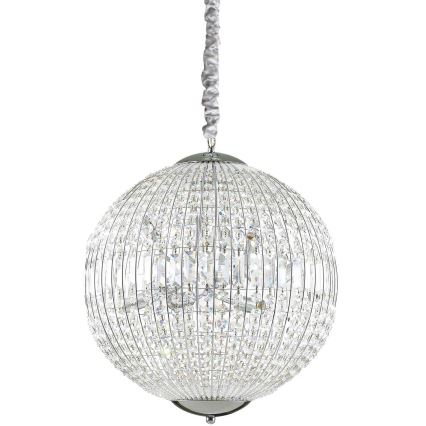 Ideal Lux - LED Crystal chandelier on a chain LUXOR 8xG9/3W/230V d. 50 cm clear