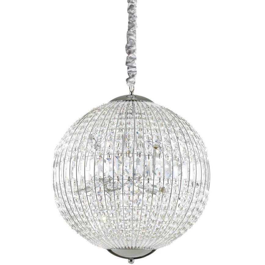 Ideal Lux - LED Crystal chandelier on a chain LUXOR 8xG9/3W/230V d. 50 cm clear