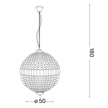 Ideal Lux - LED Crystal chandelier on a chain LUXOR 8xG9/3W/230V d. 50 cm clear
