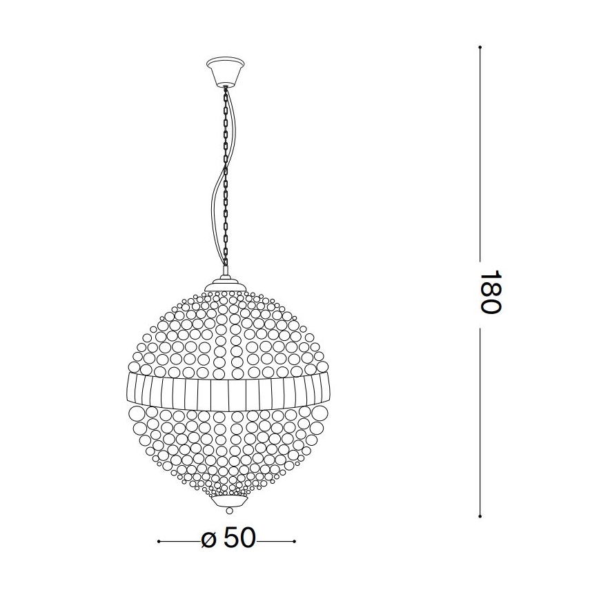 Ideal Lux - LED Crystal chandelier on a chain LUXOR 8xG9/3W/230V d. 50 cm clear