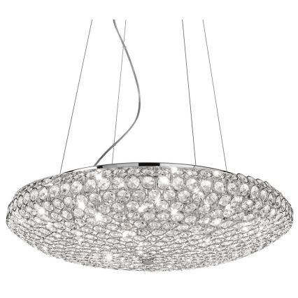 Ideal Lux - LED Crystal chandelier on a string KING 12xG9/3W/230V d. 65 cm shiny chrome