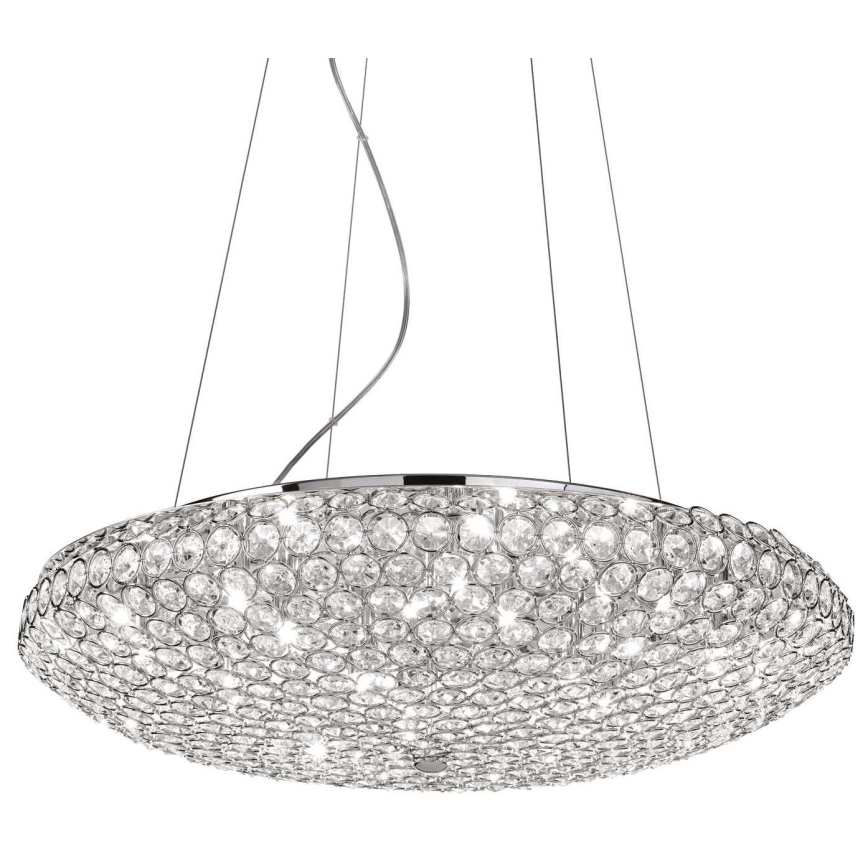 Ideal Lux - LED Crystal chandelier on a string KING 12xG9/3W/230V d. 65 cm shiny chrome
