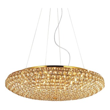 Ideal Lux - LED Crystal chandelier on a string KING 12xG9/3W/230V d. 65 cm gold