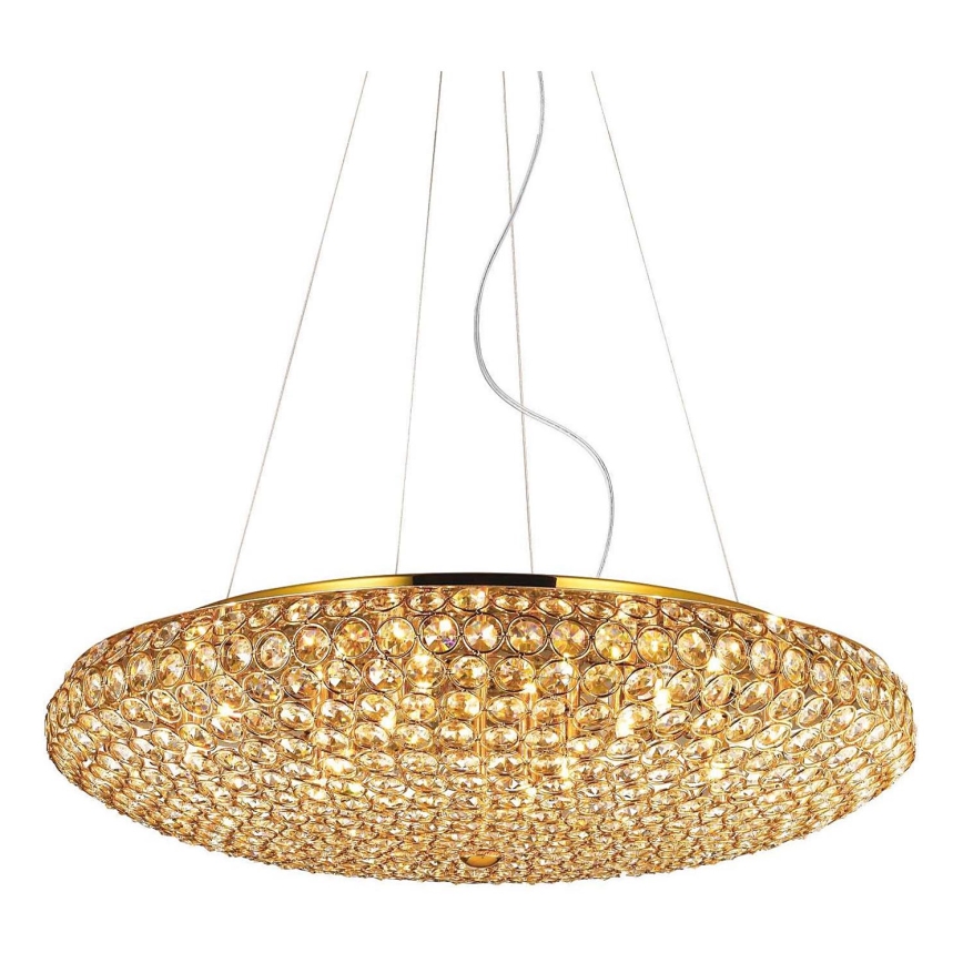 Ideal Lux - LED Crystal chandelier on a string KING 12xG9/3W/230V d. 65 cm gold