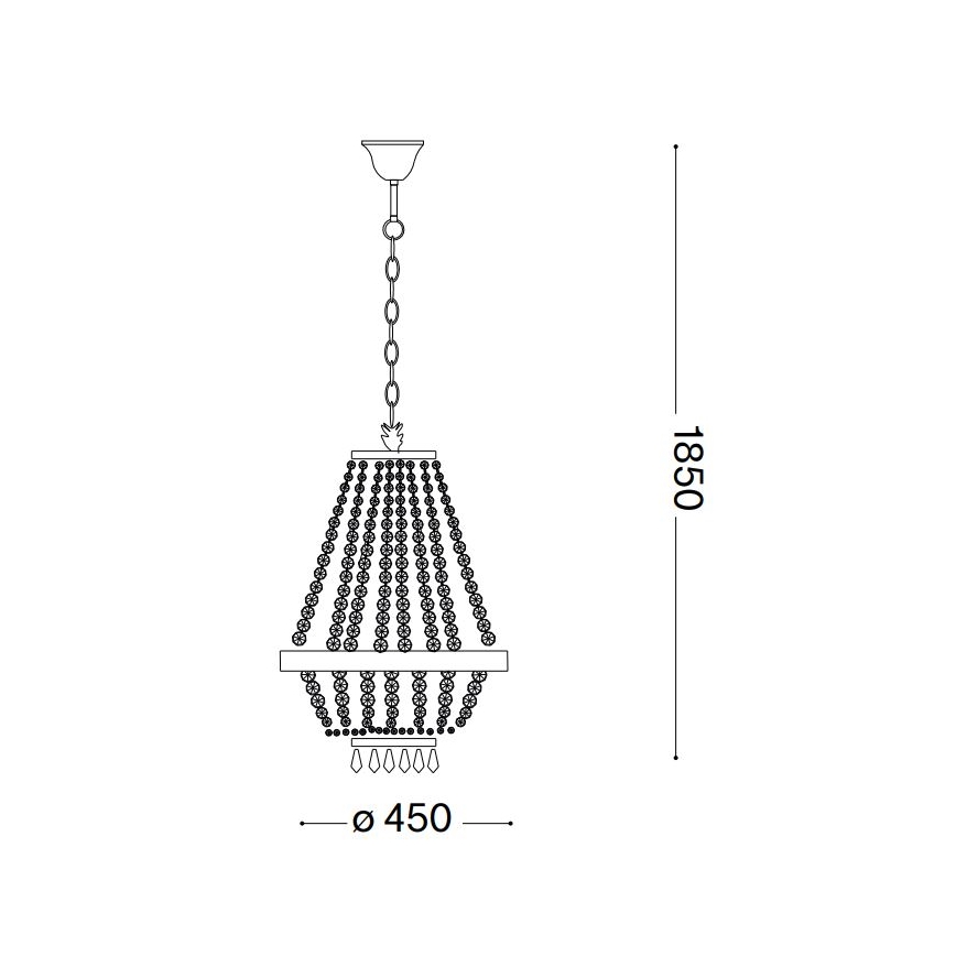 Ideal Lux - LED Crystal Chandelier on Chain CAESAR 9xG9/3W/230V Ø 45 cm Gold