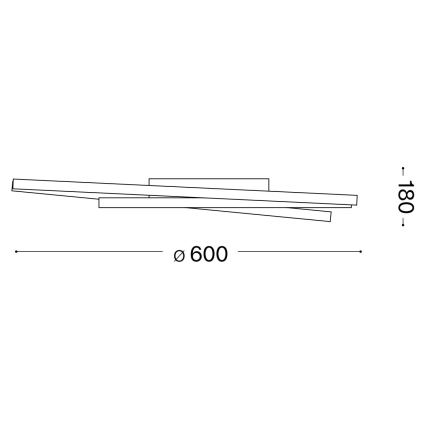 Ideal Lux - LED Dimmable ceiling light OZ LED/48W/230V d. 60 cm CRI 90 black