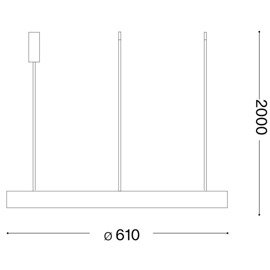 Ideal Lux - LED Dimmable chandelier on a string GEMINI LED/48W/230V d. 61 cm CRI 90 gold