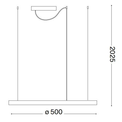 Ideal Lux - LED Dimmable chandelier on a string ORACLE SLIM LED/28W/230V 4000K d. 50 cm CRI 90 black