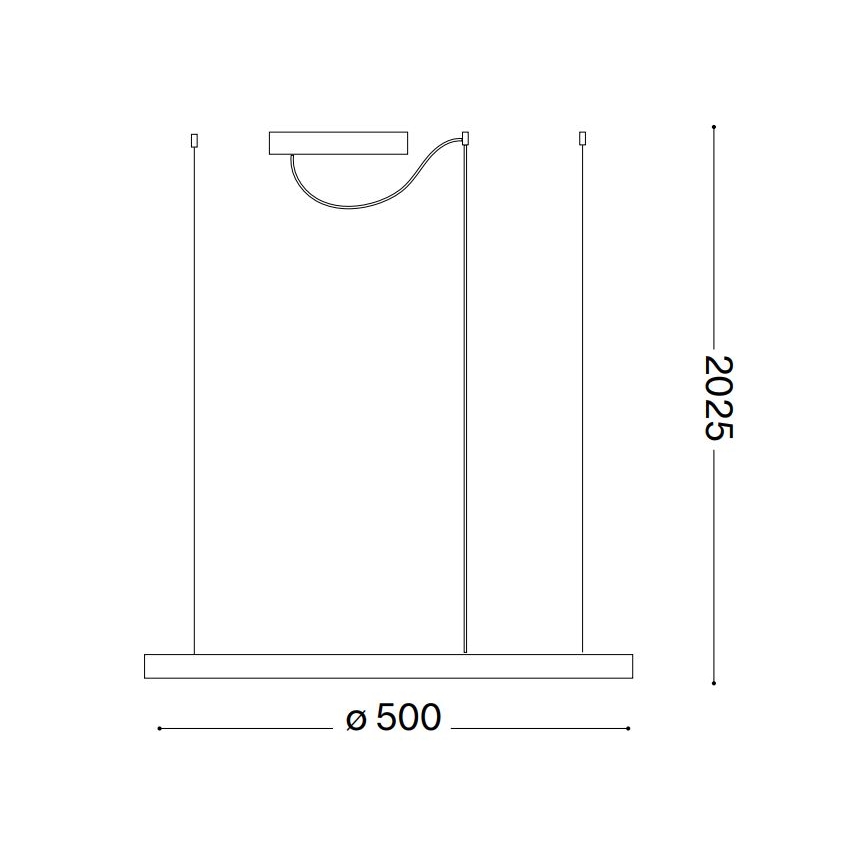 Ideal Lux - LED Dimmable chandelier on a string ORACLE SLIM LED/28W/230V 4000K d. 50 cm CRI 90 black