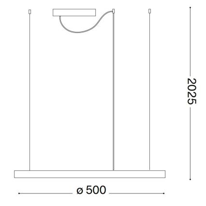 Ideal Lux - LED Dimmable chandelier on a string ORACLE SLIM LED/28W/230V 4000K d. 50 cm CRI 90 white