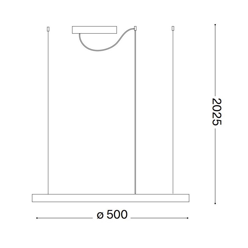 Ideal Lux - LED Dimmable chandelier on a string ORACLE SLIM LED/28W/230V 4000K d. 50 cm CRI 90 white
