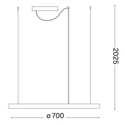 Ideal Lux - LED Dimmable chandelier on a string ORACLE SLIM LED/40W/230V 4000K d. 70 cm CRI 90 white