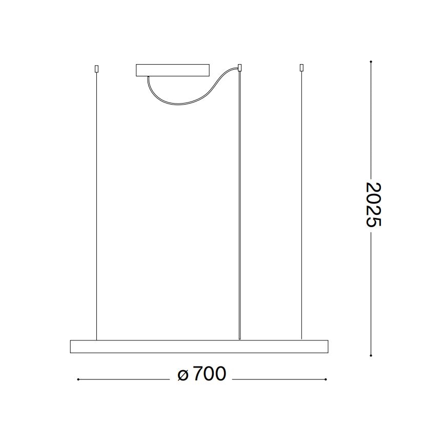 Ideal Lux - LED Dimmable chandelier on a string ORACLE SLIM LED/40W/230V 4000K d. 70 cm CRI 90 white
