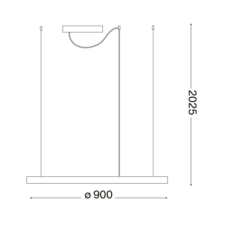 Ideal Lux - LED Dimmable chandelier on a string ORACLE SLIM LED/42W/230V 4000K d. 90 cm CRI 90 white
