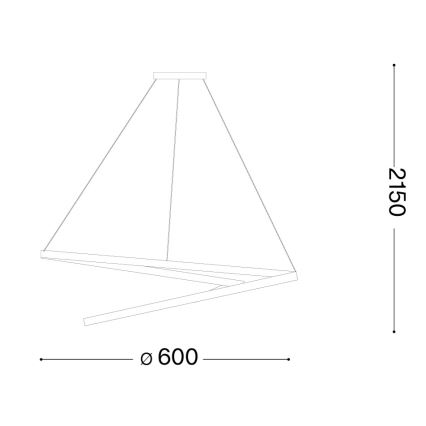 Ideal Lux - LED Dimmable Pendant Light on Cable OZ LED/48W/230V Ø 60 cm CRI 90 white