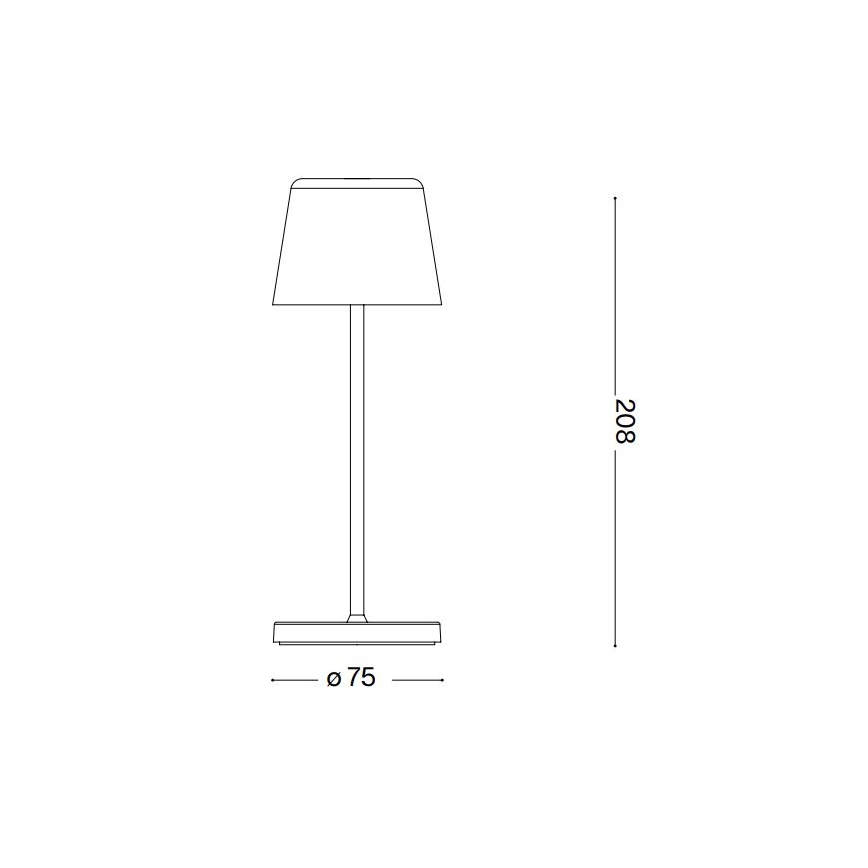 Ideal Lux - LED Dimmable touch outdoor table lamp CUTE LED/2,5W/3,7V USB 2200-2700K IP65 black