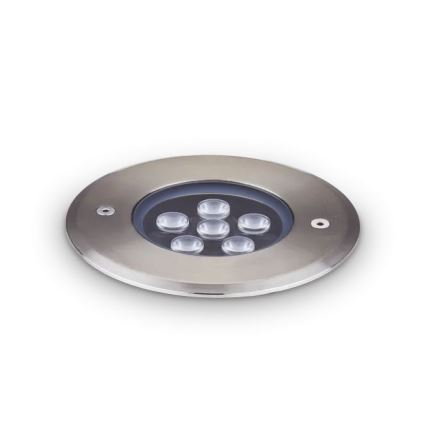 Ideal Lux - LED Driveway light FLOOR LED/6W/230V d. 12 cm CRI 90 IP67 shiny chrome