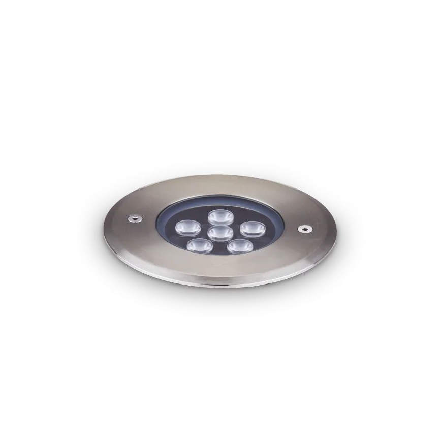 Ideal Lux - LED Driveway light FLOOR LED/6W/230V d. 12 cm CRI 90 IP67 shiny chrome