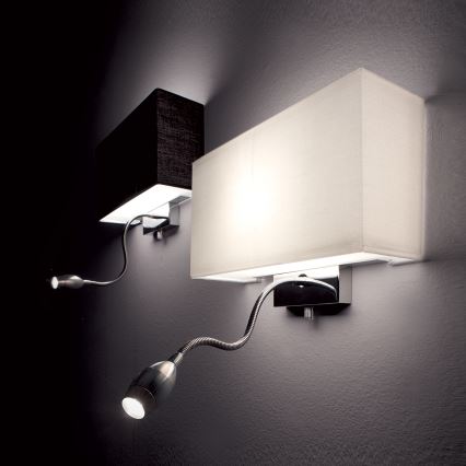 Ideal Lux - LED Flexible wall light HOTEL 1xE27/60W/230V + LED/1,5W/230V