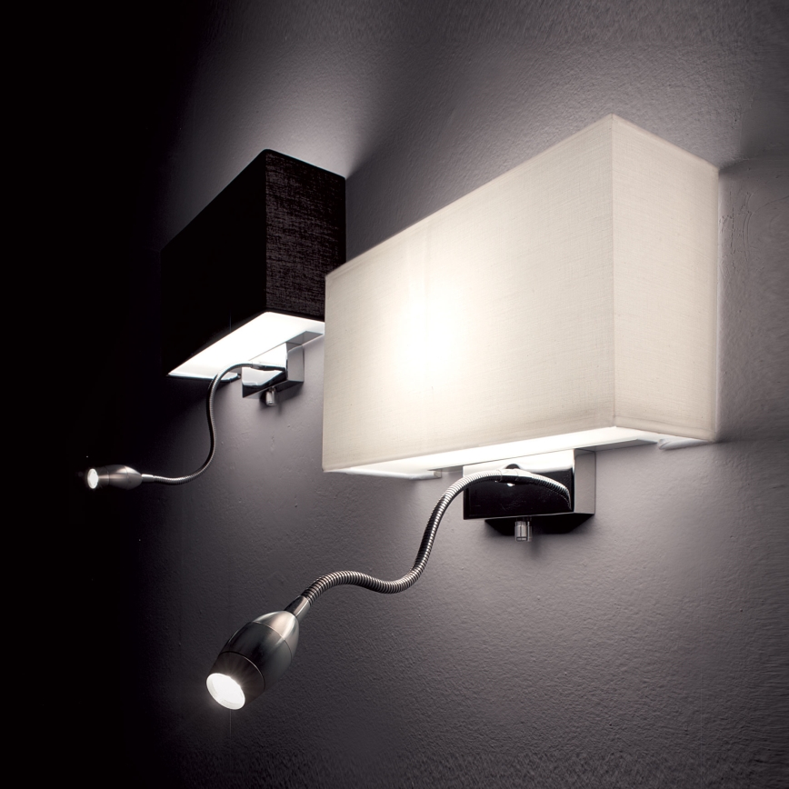Ideal Lux - LED Flexible wall light HOTEL 1xE27/60W/230V + LED/1,5W/230V