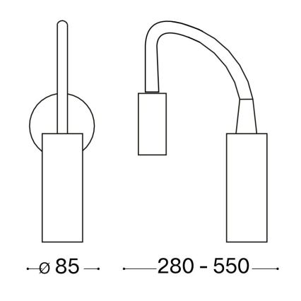 Ideal Lux - LED Flexible small lamp FOCUS LED/3,5W/230V CRI 90 black