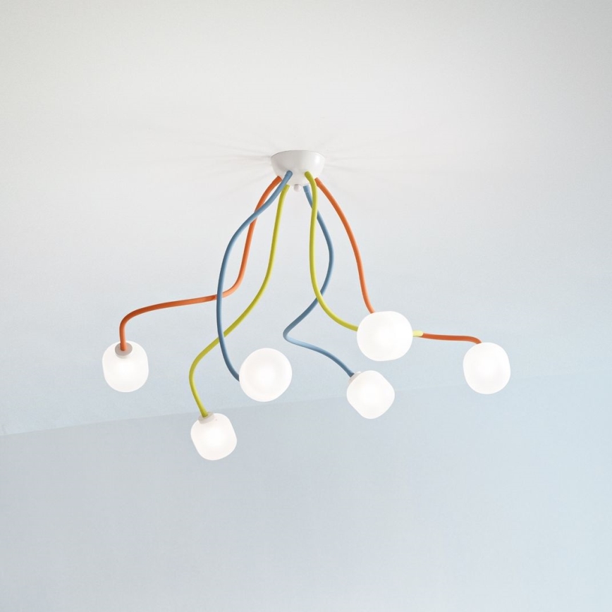 Ideal Lux - LED Flexible surface-mounted chandelier OCTOPUS 6xG9/3W/230V colorful