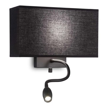 Ideal Lux - LED Flexible wall light HOTEL 1xE27/60W/230V + LED/1,5W/230V