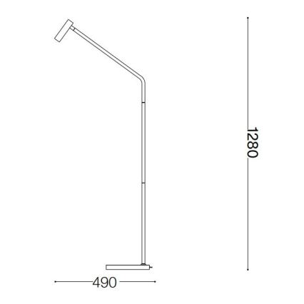 Ideal Lux - LED Floor lamp EASY LED/3,5W/230V CRI 90 black