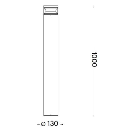 Ideal Lux - LED Outdoor lamp BOEING LED/14W/230V 100 cm CRI 90 IP65 black